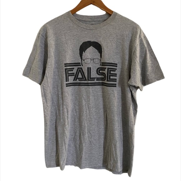 The Office Dwight “False” Mens Gray T-Shirt Size Large